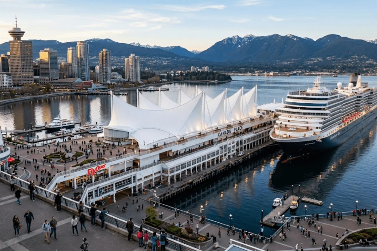 explore Vancouver in one day cruise tourists at Canada Place